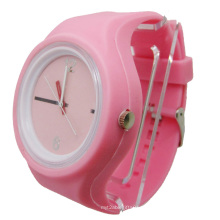 Relógio de geléia de silicone eco removível rosa caso